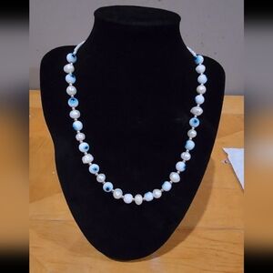 Handmade faux pearl necklace